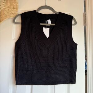 Divided Black V-Neck Sweater Vest